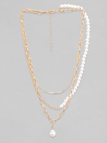 Image of Rubans Link Chain Necklace Gold Plated Western Style Trendy Jewellery Gift for Women & Girls
