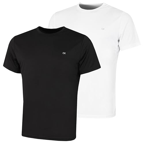 Calvin Klein - Pack de 2 Camisetas técnicas para Hombre - Blanco Negro - XL