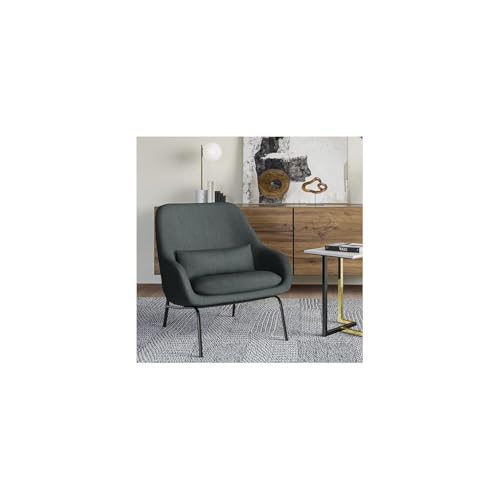 Sillón Moderno Gris Acero en Lino miniatura 6