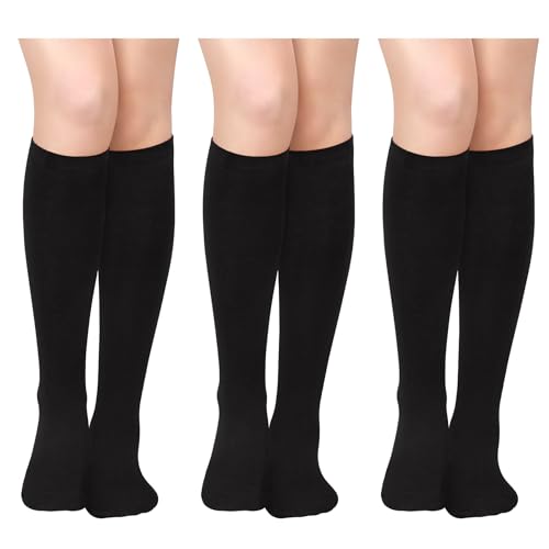 Olreco Black Knee High Socks for Women Knee High Black Socks Womens Long Sock for Women Knee Sock Womens Halloween Accessories