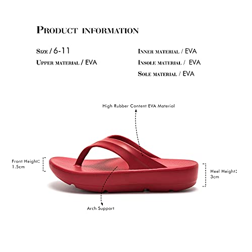 Image of FUNKYMONKEY Women's Comfort Flip Flops with Arch Support - Lightweight EVA Thong Sandals for Walking, Beach, and Daily Wear - Cushioned Footbed & Anti-Slip Sole