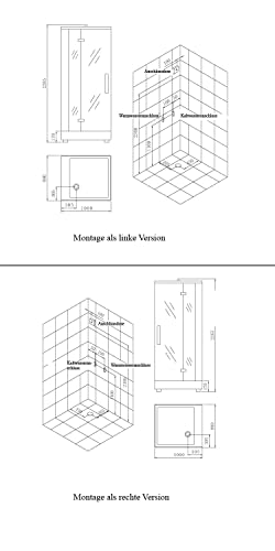 EAGO Dampfdusche DZ960- 1F8 schwarz/ 100×90-9
