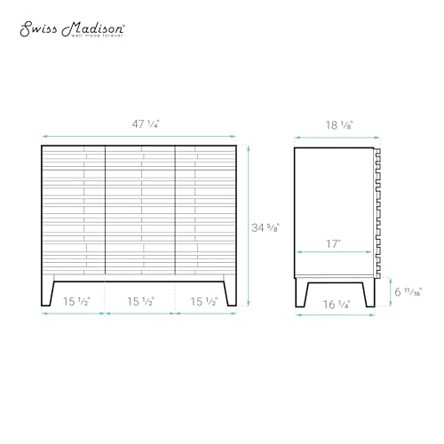 Image of Swiss Madison Cascade 48 inch Freestanding Bathroom Vanity Cabinet Without Top in Green Oak