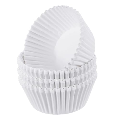 QUARKZMAN 100 Contadores de Moldes para Magdalenas Blancos Moldes para Magdalenas de Tamaño Estándar Papeles para Moldes para Magdalenas Envolturas a Prueba de Grasa para Fiestas Bodas