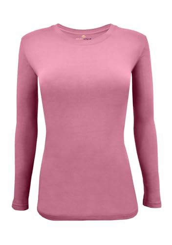 Image of Natural Uniforms Women's Long Sleeve Underscrub T-Shirt - Cotton Blend Scrub Base Layer for Nurses & Medical Professionals