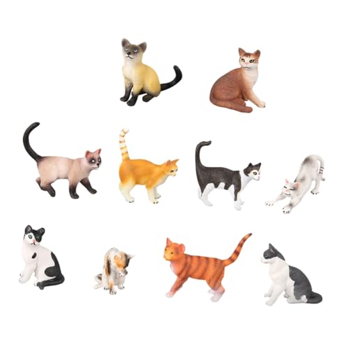 Figurines miniatures de chat lot de 10 pour égayer une décoration fade