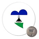 Huuraa Magnet Lesotho Flagge Herz 59mm Kühlschrankmagnet r& Flaschenöffner Geschenkidee