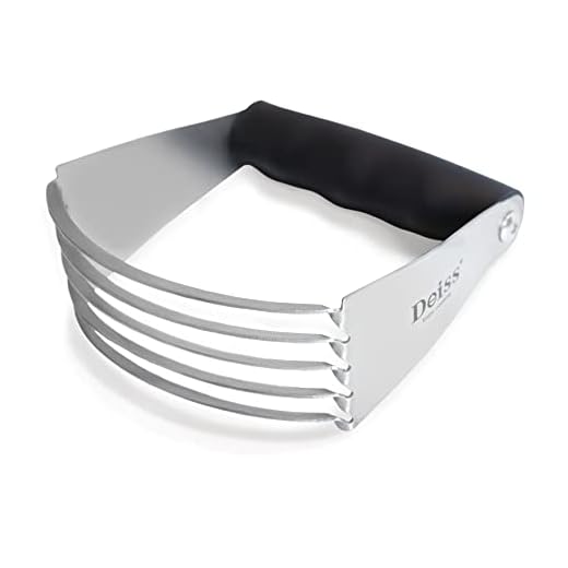 Deiss Pro Batidora de Reposteria - Cortador de Masa, Mezclador de Harina de Acero Inoxidable, Mango Antideslizante - Apto para lavavajillas(5-Strings)