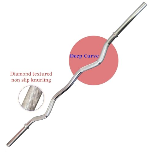 Image of Gyming World ( 4 feet ) Solid zigzag 28 mm Thickness Barbell | Standard zigzag weight bar | with 2 spring Locks
