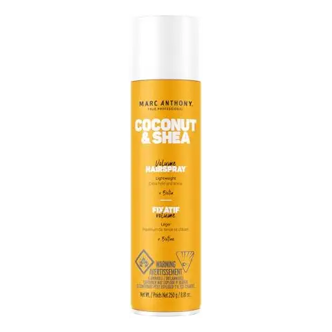 Marc Anthony Volumizing Hair Spray for Volume & Shine, Coconut & Shea - Long Lasting Anti-Humidity Flexible Hold Hairspray With No Flaking, Stiffness or Residue - Hair Styling Fights & Reduces Frizz Cover