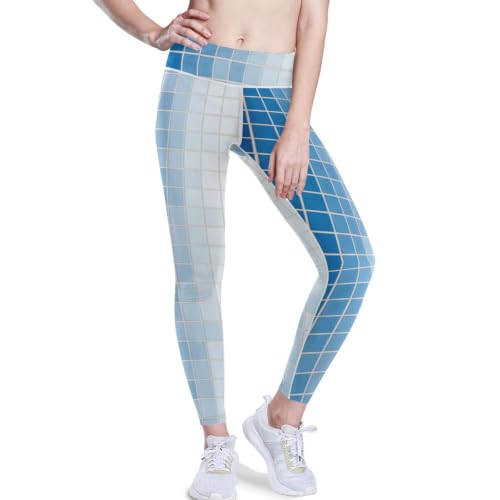 Leggings de yoga para mujer en degradado azul mallas push up tallas XS a XXL