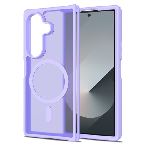 Coque Samsung Galaxy Z Fold7 5G violette en silicone rigide transparent