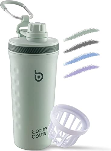 Bouteille shaker isolée 26 oz acier inoxydable gourde réutilisable Vert - 5