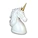 Rechargeable Unicorn Speaker, Unicorn Desktop Speaker, Unicorn Portable Speaker – White with Gold Horn