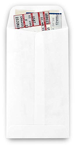 500 Guardian #6 Paper Coin Envelopes - Blank Small Envelopes For Coins, Receipts, Stamps, Small Parts Storage, & More – 3-3/8” X 6” Cash Envelopes – Gummed Flap Gift Card Holder Envelopes #TOP6