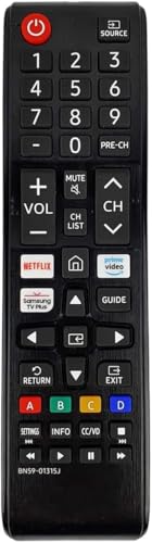 BN59-01315J Replacement Remote Control Applicable for Samsung UHD Curve Ultra HDTV LED 6 7 8 Series TV, with Netflix/Prime Video/Samsung TV Plus Short Keys
