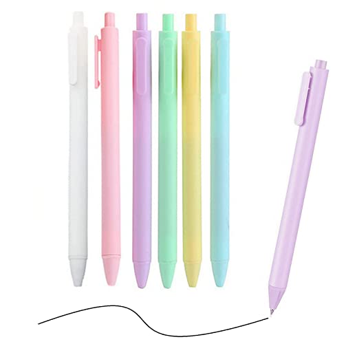 Juego de 6 bolígrafos retráctiles de gel negro 0.5mm