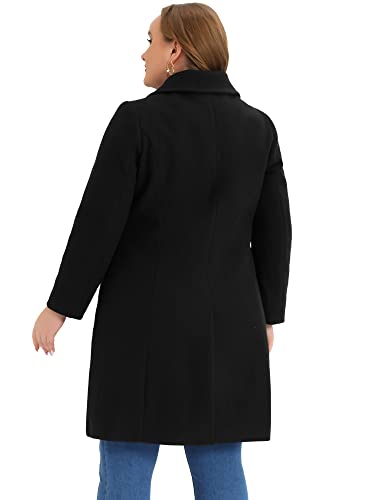 Agnes Orinda Plus Size Women Long Coats Peter Pan Collar Single Breasted with Pockets Trench Winter Long Peacoat4