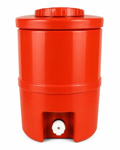 Image of Plastic Water Jug | Food Grade | Insulated Water jug Cool Chilled Water Camper jar (Red, 15 litres)