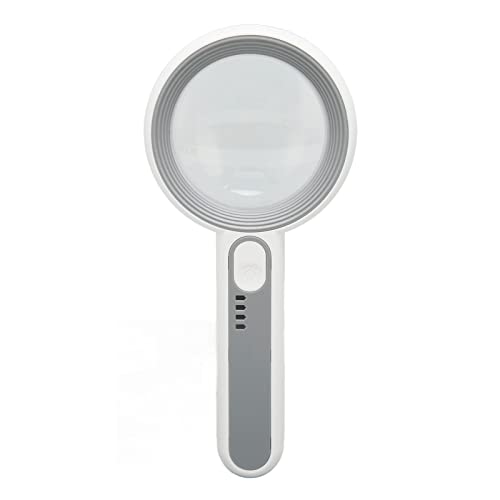 Lupa de lectura portátil recargable de 6X con luz LED táctil para libros y mapas 8