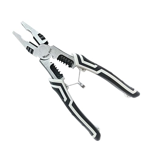 Image of Multifunction Wire Stripper Plier with Cutter and Crimper, CR-V Steel Construction, Ergonomic Anti-Slip Handle for Electricians and Home DIY Projects 9 inchinch Grey (Type 01)