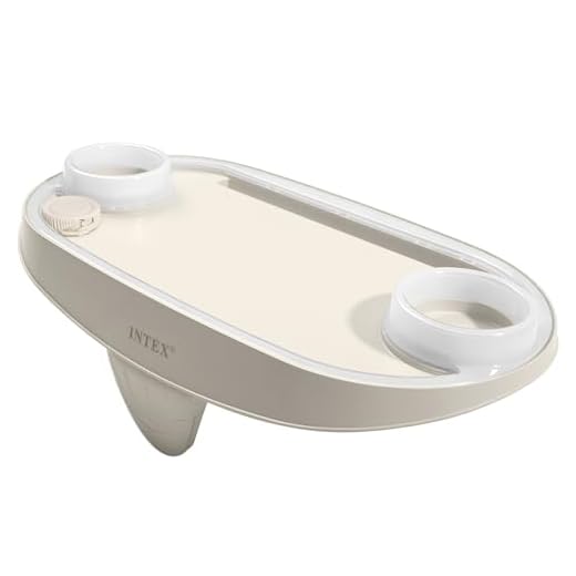 Intex 28520 - Bandeja Para Bebidas Spa, Posavasos Para Spa, Con Luces Led, 2 Posavasos, 45X26X12 Cm, Color Beige, Funciona Con 2 Pilas De Botón De Litio, Accesorios, Accesorios Spa