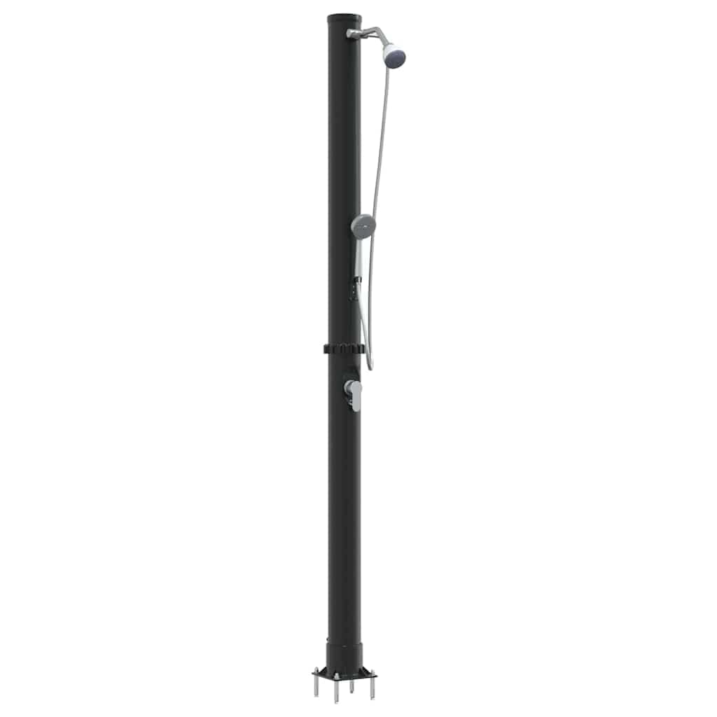Generico Doccia Solare da Esterno Nero 217 cm PVC e Alluminio,Casa e Giardino,Piscine e Spa,Accessori per Piscina e spa-42003409