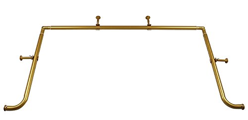 Meriville 1-Inch Diameter Bay Window Curtain Rod Set for Bayview Windows, Gold Finish