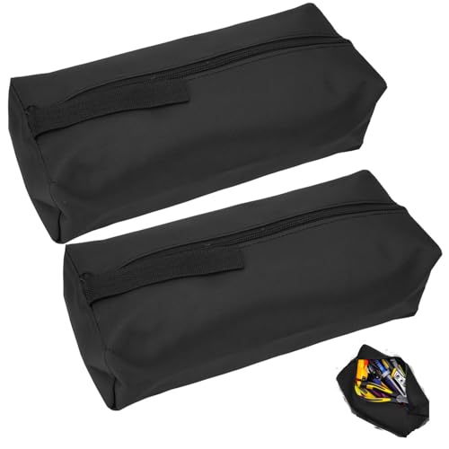 Hapivida Petit Sac à Outils, Trousse à Outils Portable en Polyester 600D avec Sangle Suspendue, 30 x 10 x 10cm Noir pour Rangement d'outils de Bricolage