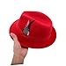 WRITWAA Men's Fashionable Hat Small Felt Fedora Warmth Retention Lightweight Cotton Felt Construction Suitable for Travel Everyday Red