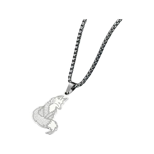 Pendentif Renard en Zircon et Collier Argent 925 Femmes