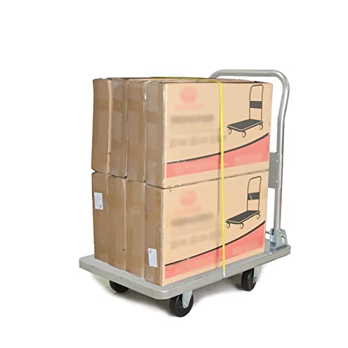 Chariot de transport pliable en acier avec plateforme robuste et roues pivotantes