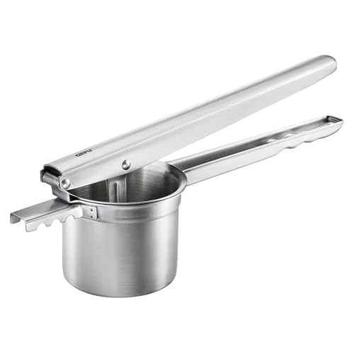 GEFU 89440 Prenso potato, juice and spaetzle press, for fine mashed potatoes, homemade spaetzle and spaghetti ice cream, fruit press, stainless steel