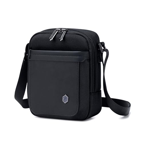 Image of Arctic Hunter Small Sling Bag for Men 2L Compact Side Bag for Mobile Lightweight Multi-pocket Passport Bag for Men Mini Cash Bag Padded Shoulder Bag for Casual Office Daily, Black