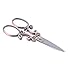 BIHRTC European Vintage Stainless Steel Sewing Scissors DIY Tools Cloud Pattern Dressmaker Shears Scissors for Embroidery, Craft, Art Work & Everyday Use (Copper)