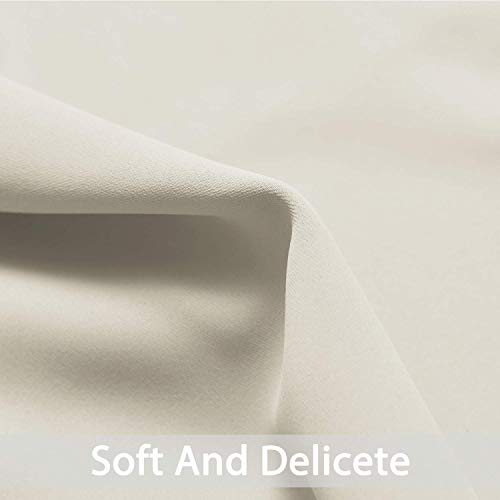 Yakamok Blackout Curtains Room Darkening Thermal Insulated Grommet top Window Curtains for Living Room, 52 x 54 Inch, Light Beige, 2 Panels