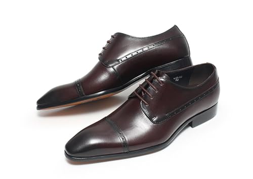 Mens Formal Shoes Oxford Genuine Leather Shoes Fashion Pointed Toe Lace-Up Formal Business Wedding Dress Shoes for Men2