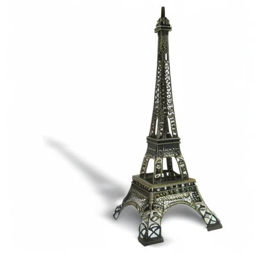 Estatua Torre Eiffel 15" Metal Aleación Bronce miniatura 5