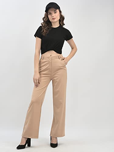 Image of Elendra Women Lycra - Bootcut Trousers Pant Wide Leg