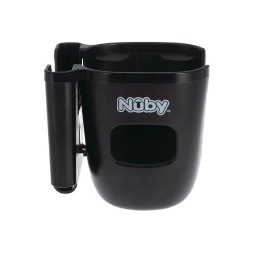 Nuby Pram Phone & Cup Holder Universal Fit | Secure Attachment | 360 Rotation | Adjustable Position