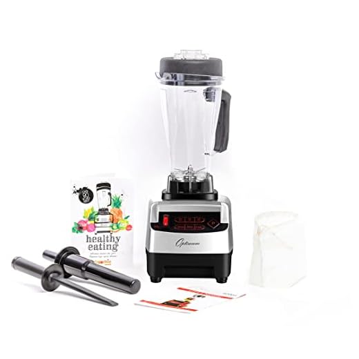 Hochleistungsmixer Optimum 9200A, 2611 Watt, 3.5PS, 6 Edelstahlklingen, 48000 U/min, GRATIS Nussmilchbeutel + Stößel + Silikonschaber - Für Smoothies, Nicecream, Nussmus, Suppen, uvm
