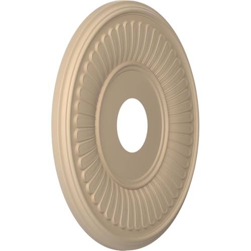 Image of 16 inchOD x 3 1 /2 inchID x 1 inchP Berkshire Thermoformed PVC Ceiling Medallion (Fits Canopies up to 7 inch), UltraCover Satin Smokey Beige