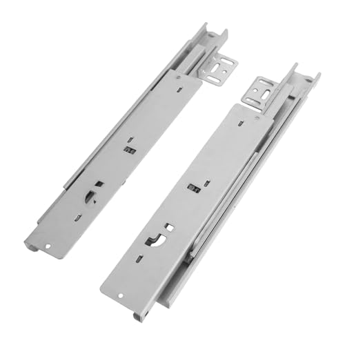 Guías de deslizamiento para debajo del suelo, 1 par de cierre suave, guías de cajón de carga pesada de extracción total, guías ocultas de 40 kg de capacidad de carga, guías para cajones, guías