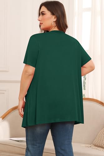 Image of Plus Size Cardigan for Women Lightweight Short Sleeve Summer Dressy Light Cardigan