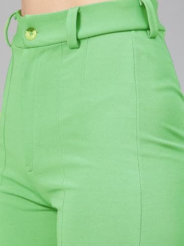 Image of KOTTY Women's Regular Fit High Rise Solid Trousers