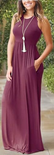 Image of AUSELILY Women's Classic Sleeveless Loose Plain Casual Long Maxi Dresses for Women 2026