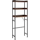TecTake Badezimmerregal mit 3 Ablagen, Waschmaschinenregal im Industrie-Design, Überbau Regal für Waschmaschine Toilette, 63 x 25 x 165 cm, platzsparend (Dunkelbraun | Nr. 404435)