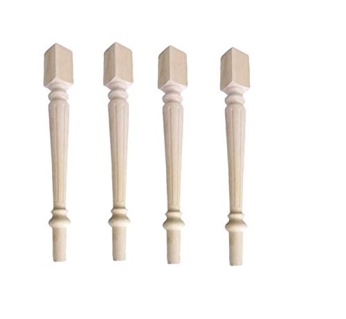 GAMBE PER TAVOLO LEGNO SERIE 4 PEZZI TORNITE QUADRO 90 X 90 ARTE POVERA IN LEGNO H 76 CM