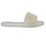Wild Diva Womens Jelly flip Flop Rhinestone Slippers Sandals (9, Clear-10, numeric_9)