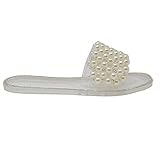 Wild Diva Womens Jelly flip Flop Rhinestone Slippers Sandals (8, Clear-10, numeric_8)